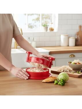 2pc Meat Shredder Tool Twist Chicken Pork Cutter Ergonomic Kitchen Red